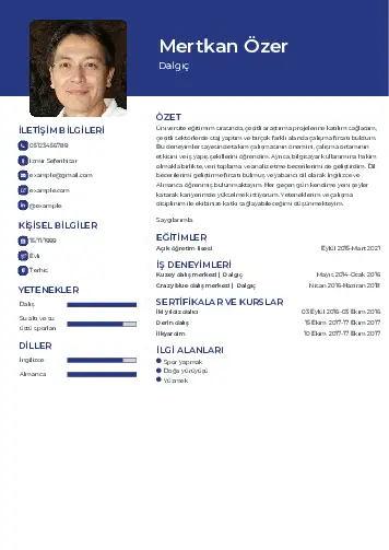 Dalgıç CV Örnekleri cv indir
